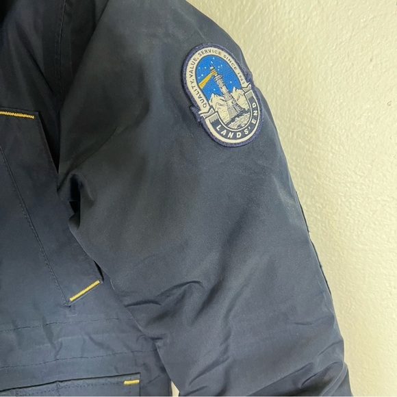 Lands' End Kids Winter Parka Coat Navy Blue Fleece Lined Grow-A-Long Size S(4) - Picture 12 of 16